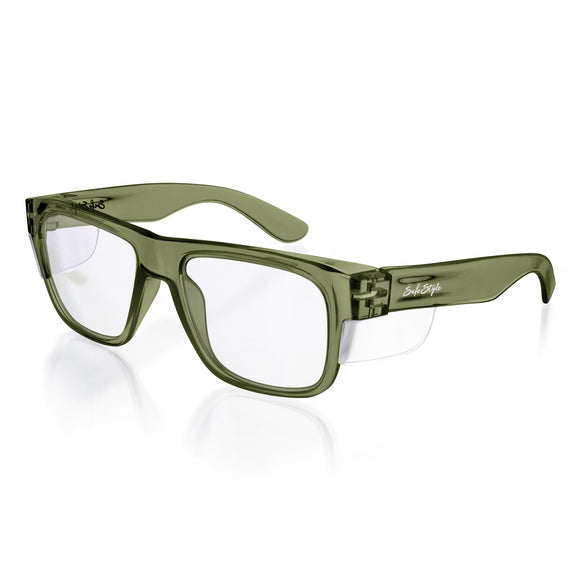 SafeStyle Fusions Green Frame Clear Lens