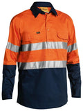 Bisley Lightwieght Hi Vis Taped Closed Front Shirt L/s BSC6896