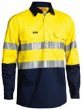 Bisley Lightwieght Hi Vis Taped Closed Front Shirt L/s BSC6896