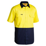 Bisley Hi Vis Lightwieght Open Front Shirt S/s BS1895
