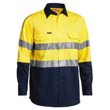 Bisley Lightwieght Hi Vis Taped Open Front Shirt L/s BS6896