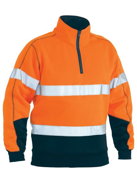 Bisley Hi Vis Taped 1/4 Zip Fleece Pullover BK6989T