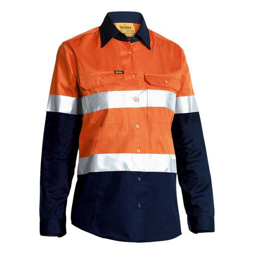 Bisley Ladies Lightwieght Hi Vis Taped Shirt L/s BL6896