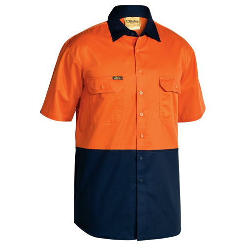 Bisley Hi Vis Lightwieght Open Front Shirt S/s BS1895